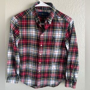 Ralph Lauren Men's Multicolor Plaid Button Down Shirt Medium 10-12